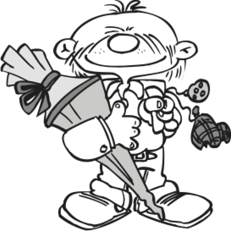Cartoon: Junge mit Schultüte