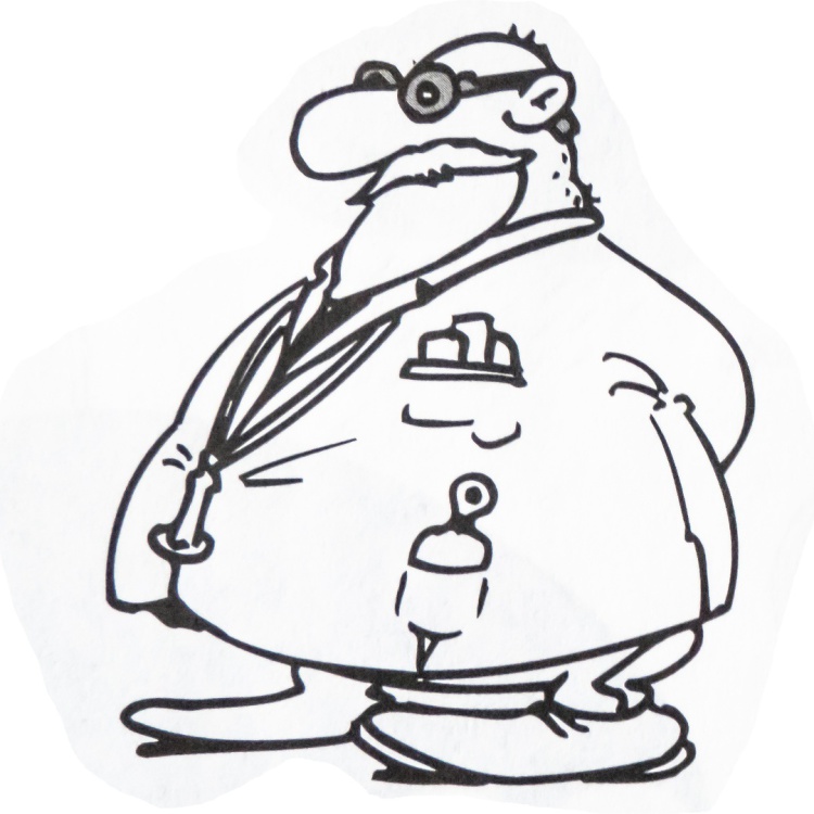 Cartoon: Arzt mit dickem Bauch